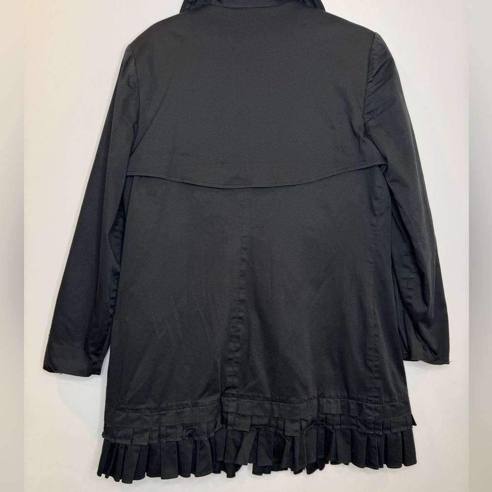 Joseph Ribkoff lagenlook artsy Black Pleated Hem Trench Coat - Picture 9 of 10